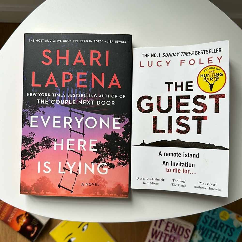 Suspenseful Book Set: Everyone Here is Lying and The Guest List